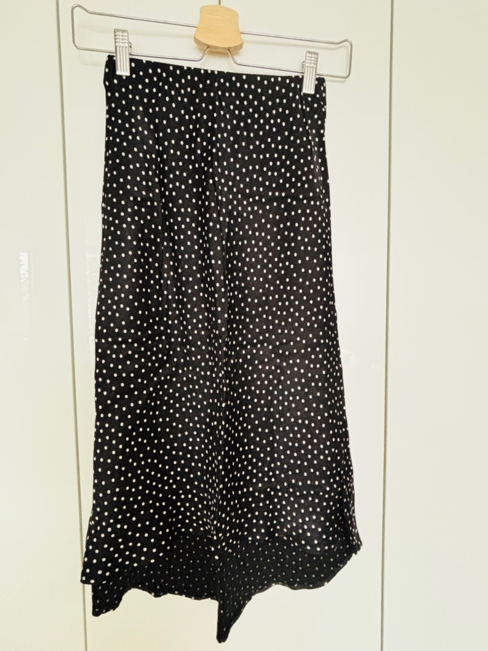 Abercrombie & Fitch Black and White Polka Dot Midi Skirt